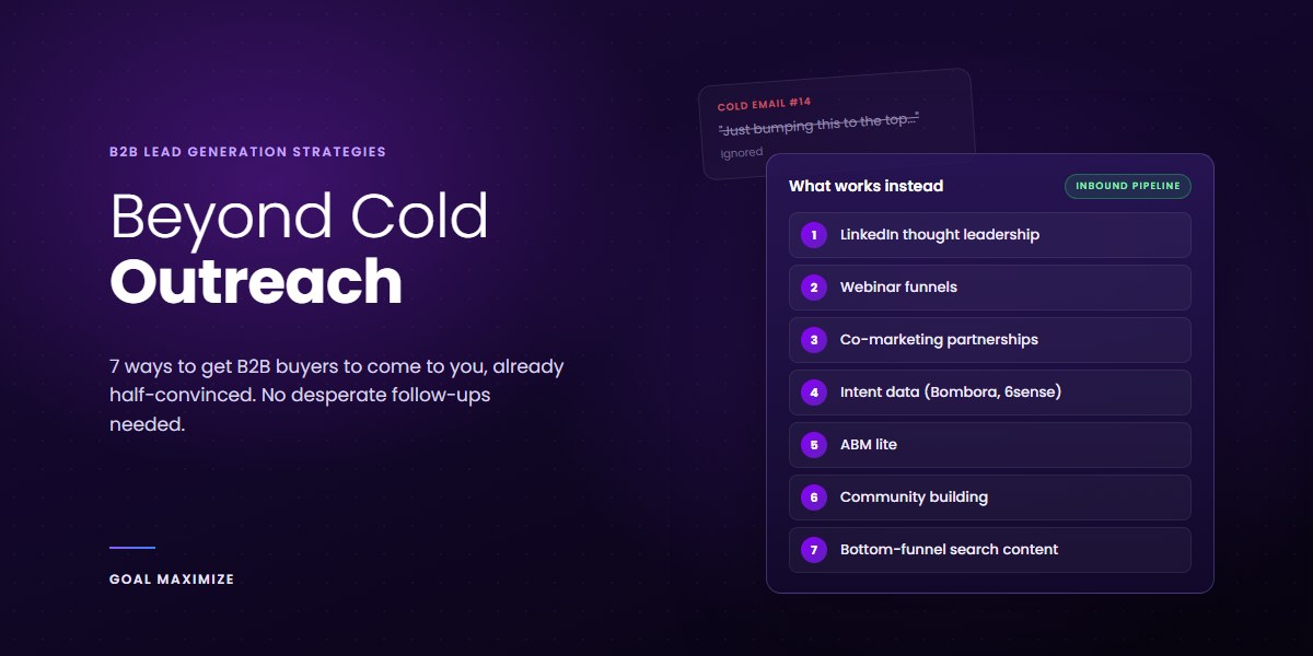 B2B Lead Generation Strategies Featured Image Beyond Cold Outreach: 7 B2B Lead Gen Strategies That Don’t Feel Desperate